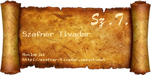 Szafner Tivadar névjegykártya